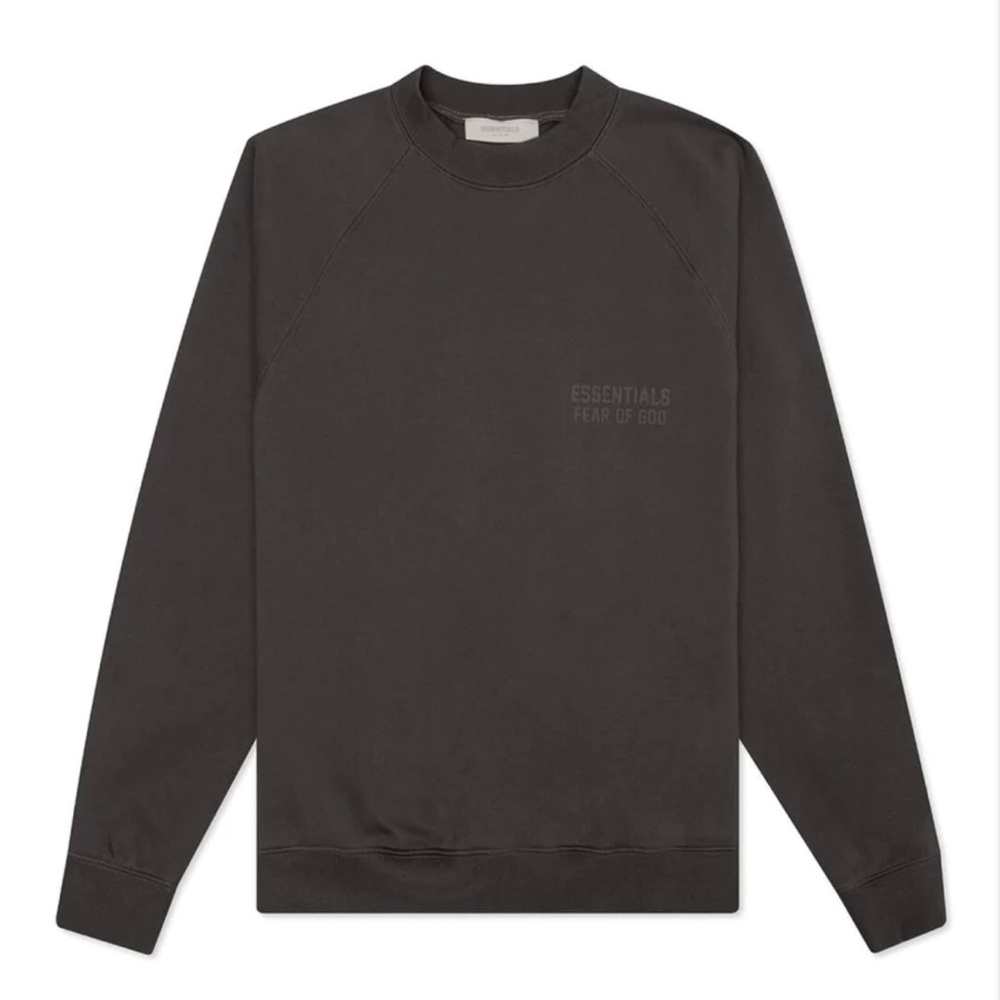 Fear of god essentials off black relaxed crewneck sweatshirt
